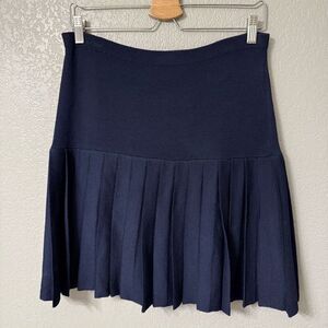 St. John Vintage Navy Blue Knit Pleated Skirt